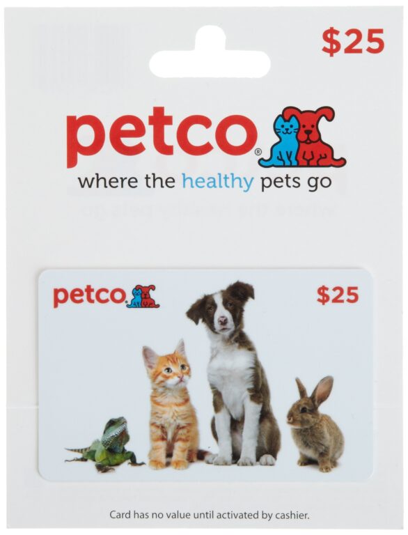 $25 Petco gift card, provided by Nationwide Pet Insurance